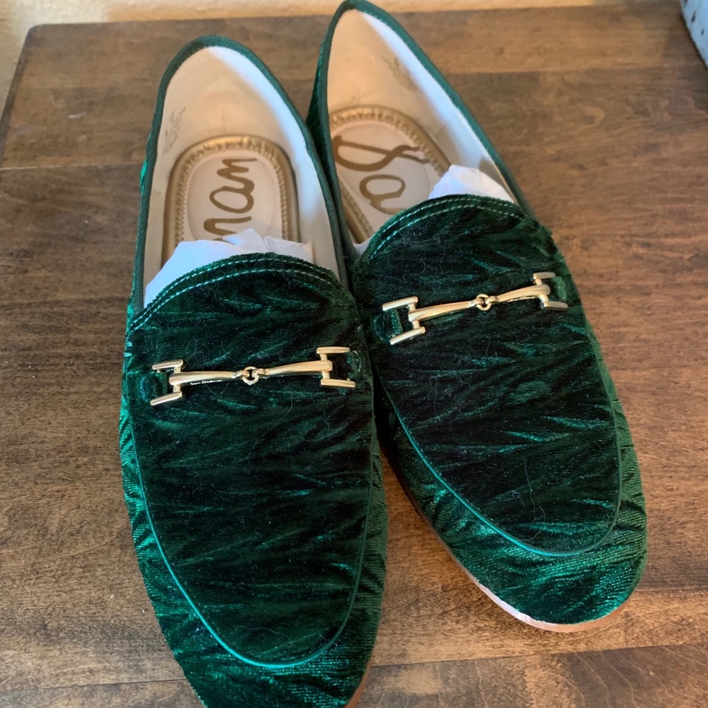Sam Edelman Emerald Green Smoking Slippers NWOT